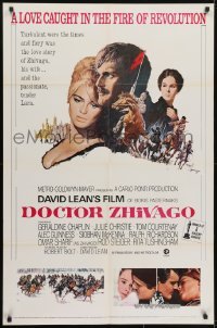 3y255 DOCTOR ZHIVAGO 1sh R1971 Omar Sharif, Julie Christie, David Lean English epic, Terpning art!