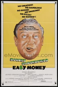 3y278 EASY MONEY 1sh 1983 wacky headshot artwork of screwball Rodney Dangerfield!