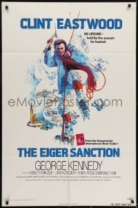 3y281 EIGER SANCTION int'l 1sh 1975 Clint Eastwood's lifeline was held by the assassin he hunted!