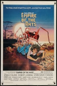 3y284 EMPIRE OF THE ANTS 1sh 1977 H.G. Wells, great Drew Struzan art of monster attacking!