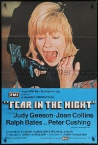 3y306 FEAR IN THE NIGHT English 1sh 1972 Judy Geeson being strangled from behind!