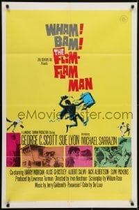 3y325 FLIM-FLAM MAN 1sh 1967 George C. Scott as ultimate con man, Sue Lyon, Jack Davis art!
