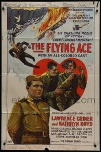 3y327 FLYING ACE 1sh 1926 cool all-black aviation, the greatest airplane thriller ever produced!