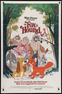 3y335 FOX & THE HOUND 1sh 1981 two friends who didn't know they were supposed to be enemies!