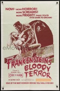 3y338 FRANKENSTEIN'S BLOODY TERROR 2D style 1sh 1971 Paul Naschy, Manzaneque, werewolves & vampires!