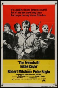 3y344 FRIENDS OF EDDIE COYLE 1sh 1973 Robert Mitchum lives in a grubby, violent, dangerous world!