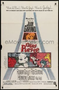 3y349 GAY PURR-EE 1sh 1962 Judy Garland, Robert Goulet, Red Buttons, cartoon cats!