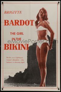 3y356 GIRL IN THE BIKINI 1sh 1958 sexy full-length Brigitte Bardot in skimpy swimsuit!