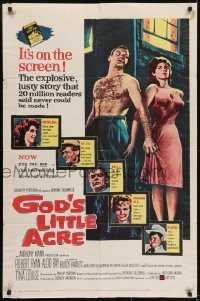 3y360 GOD'S LITTLE ACRE 1sh 1958 barechested Aldo Ray & half-dressed sexy Tina Louise!