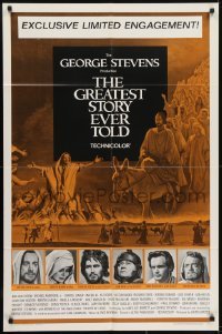 3y368 GREATEST STORY EVER TOLD 1sh 1965 Max von Sydow as Jesus, exclusive limited engagement!
