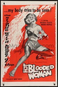 3y391 HOT BLOODED WOMAN 1sh 1965 the strange weird hunger of her body cries to be seen!