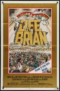 3y493 LIFE OF BRIAN style B 1sh 1979 Monty Python, Stout art, Graham Chapman, honk if you love him!