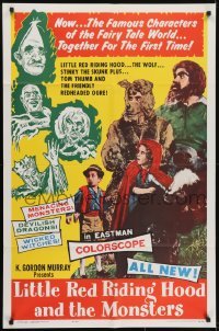 3y498 LITTLE RED RIDING HOOD & THE MONSTERS 1sh 1964 really wacky, sure to scare little kids!