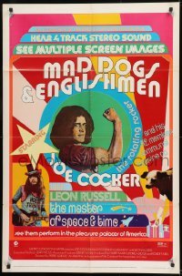3y526 MAD DOGS & ENGLISHMEN 1sh 1971 Joe Cocker, rock 'n' roll, cool poster design!
