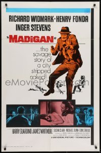 3y528 MADIGAN int'l 1sh 1968 Richard Widmark, Henry Fonda, Don Siegel directed!