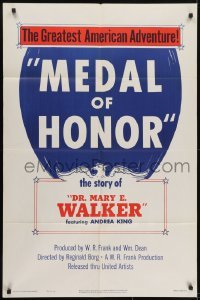 3y554 MEDAL OF HONOR 1sh 1952 Rodriguez, greatest American adventure, story of Dr. Mary E. Walker!