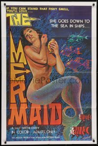 3y555 MERMAID 1sh 1973 incredible Ekaleri art of sexy mermaid perfuming herself underwater!