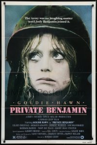 3y687 PRIVATE BENJAMIN 1sh 1980 funny image of depressed soldier Goldie Hawn!