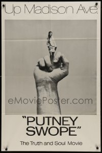 3y688 PUTNEY SWOPE 1sh 1969 Robert Downey Sr., classic image of black girl as middle finger!