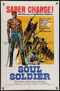 3y704 RED, WHITE, & BLACK 1sh R1972 John Cardos directed, Robert Doqui is Buffalo Soul Soldier!
