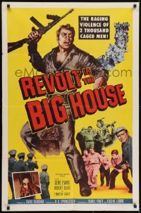 3y713 REVOLT IN THE BIG HOUSE 1sh 1958 the raging violence of two thousand caged men!