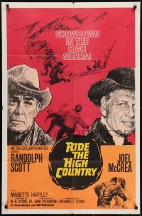 3y714 RIDE THE HIGH COUNTRY 1sh 1962 Randolph Scott & Joel McCrea have a showdown in High Sierra!