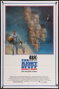 3y715 RIGHT STUFF 1sh 1983 great Tom Jung montage art of the first NASA astronauts!