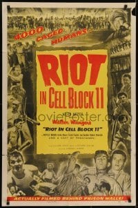 3y716 RIOT IN CELL BLOCK 11 1sh 1954 directed by Don Siegel, Sam Peckinpah, 4,000 caged humans!