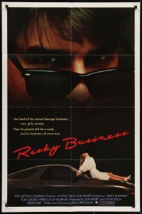 3y719 RISKY BUSINESS int'l 1sh 1983 Tom Cruise, different sexier image of Rebecca De Mornay!