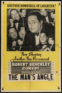 3y722 ROBERT BENCHLEY COMEDY style A 1sh 1941 The Man's Angle, another bombshell of laughter!