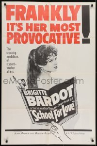 3y746 SCHOOL FOR LOVE 1sh 1960 Futures vedettes, sexy Brigitte Bardot, her most provocative movie!