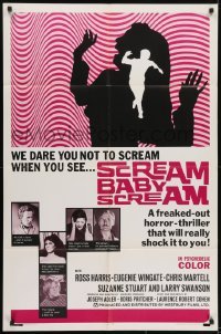 3y748 SCREAM BABY SCREAM 1sh 1969 freaked out drug horror thriller will really shock it to you!