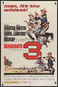 3y755 SERGEANTS 3 1sh 1962 John Sturges, Frank Sinatra, Rat Pack parody of Gunga Din!