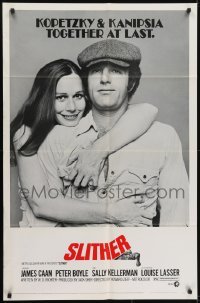 3y783 SLITHER 1sh 1973 Sally Kellerman hugging James Caan, together at last!