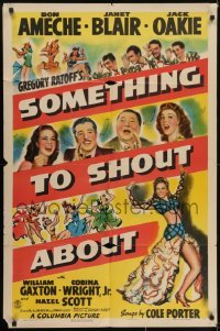 3y788 SOMETHING TO SHOUT ABOUT style B 1sh 1943 Don Ameche, sexy Janet Blair, songs by Cole Porter!