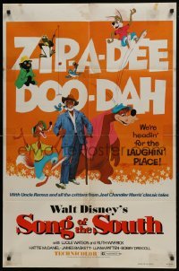 3y795 SONG OF THE SOUTH 1sh R1973 Walt Disney, Uncle Remus, Br'er Rabbit & Br'er Bear!