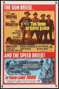 3y797 SONS OF KATIE ELDER/RED LINE 7000 1sh 1968 John Wayne, gun breed... and speed breed!