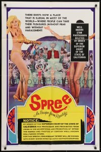 3y801 SPREE style C 1sh 1967 sexy dancers Jayne Mansfield & Juliet Prowse in Las Vegas, censored!