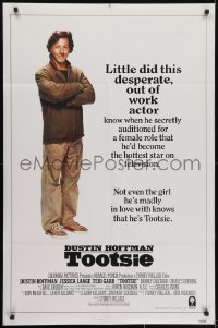 3y887 TOOTSIE int'l 1sh 1982 great solo full-length image of Dustin Hoffman, little did he know!