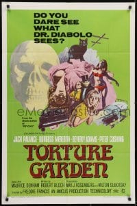 3y892 TORTURE GARDEN 1sh 1967 written by Psycho Robert Bloch do you dare see what Dr. Diabolo sees?