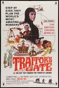 3y896 TRAITOR'S GATE 1sh 1966 Klaus Kinski, Edgar Wallace, the day they robbed the Tower of London!