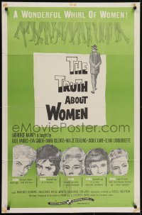 3y904 TRUTH ABOUT WOMEN 1sh 1958 Laurence Harvey, Julie Harris, English comedy!