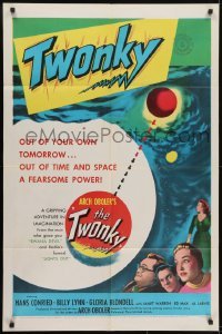3y909 TWONKY 1sh 1953 from Henry Kuttner's prize-winning sci-fi story, wacky possessed TV!