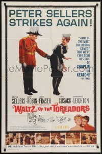 3y935 WALTZ OF THE TOREADORS 1sh 1962 wacky image of Peter Sellers pinching maid!