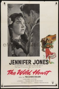 3y960 WILD HEART style A 1sh 1952 Jennifer Jones in Selznick's version of Powell & Pressburger film