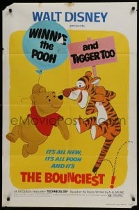 3y969 WINNIE THE POOH & TIGGER TOO 1sh 1974 Walt Disney, characters created by A.A. Milne!