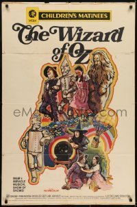 3y974 WIZARD OF OZ 1sh R1970 Victor Fleming, Judy Garland all-time classic!