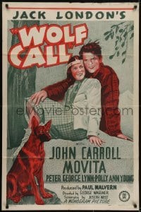 3y976 WOLF CALL 1sh 1939 from Jack London novel, art of John Carroll, Movita!