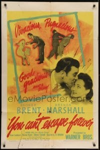3y987 YOU CAN'T ESCAPE FOREVER 1sh 1942 George Brent, Brenda Marshall, good gracious what a story!