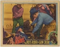 3z427 BOSS RIDER OF GUN CREEK LC 1936 c/u of Buck Jones taking guns away from man on ground!